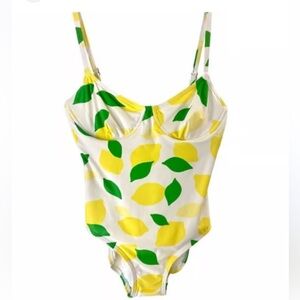 Kate Spade Vibrant  Lemon Print Swimsuit Size Medium